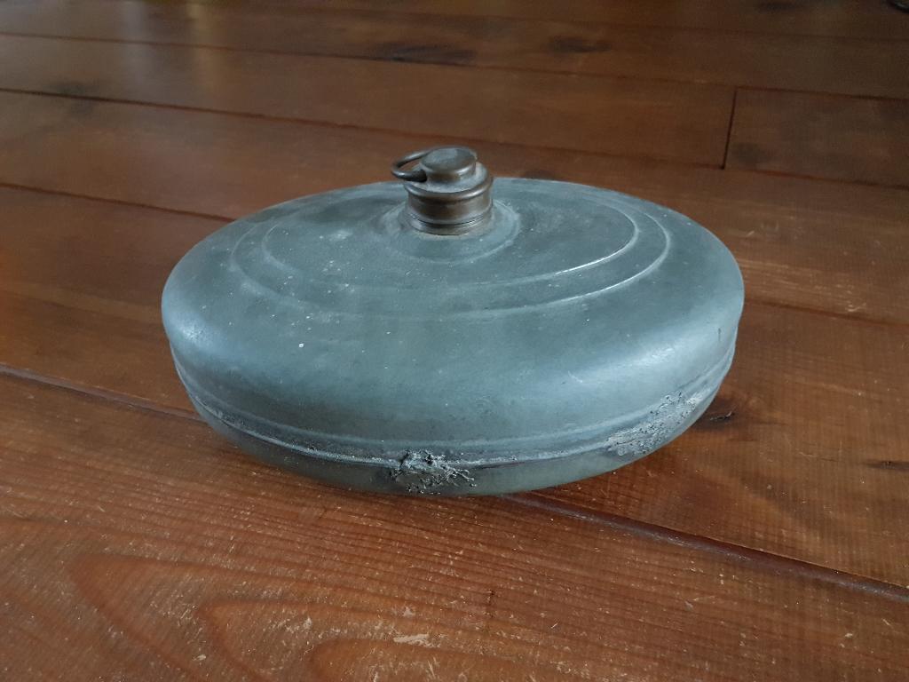 Antieke Ovalen Zinken Warmwaterkruik, Antiek en Kunst, Ophalen of Verzenden