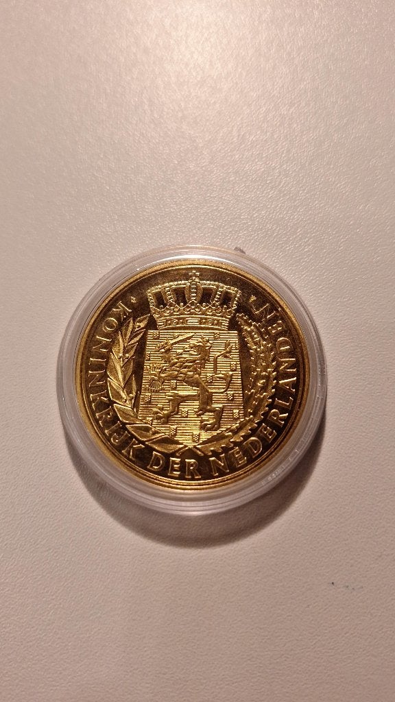 Herdenkingspenning Johan van Oldenbarnevelt Verguld, Ophalen of Verzenden, Overige materialen, Nederland