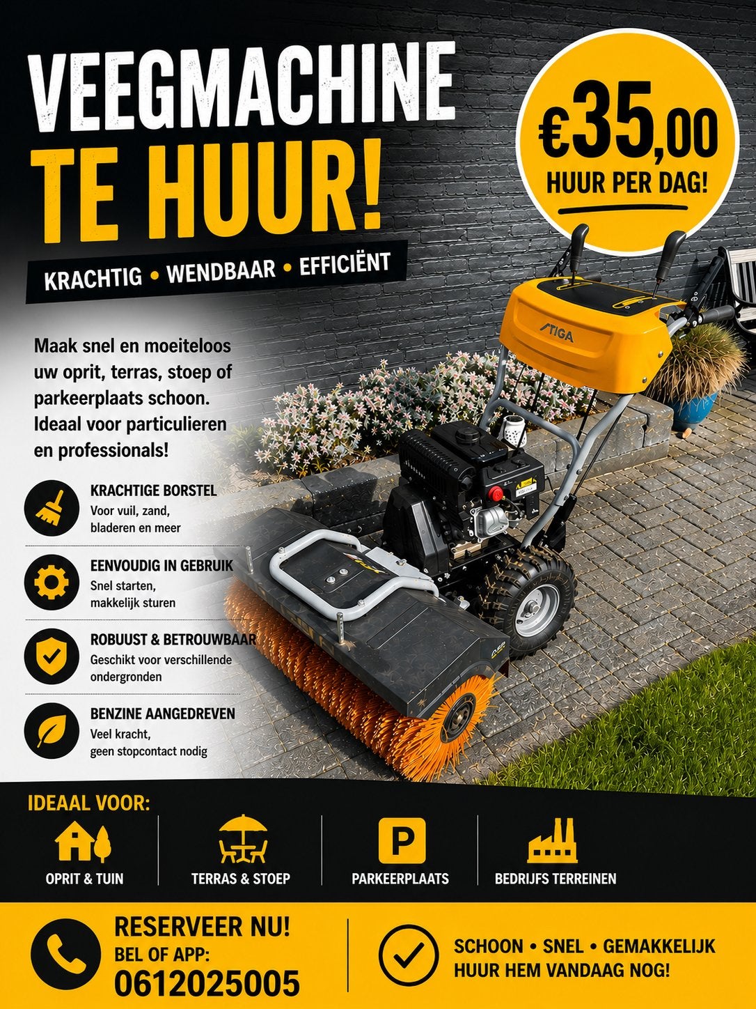 Stiga veegmachine, Ophalen of Verzenden, Zo goed als nieuw, 50 cm of meer, Versnellingen