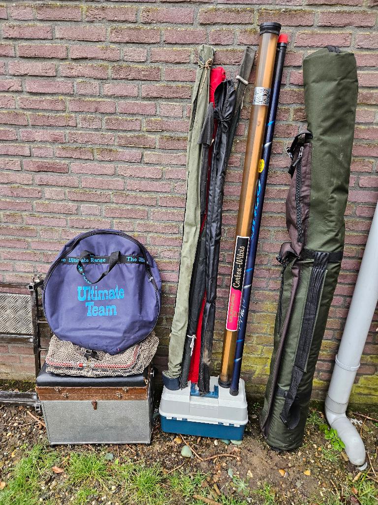 complete vis uitrusting hengels en div, Ophalen, Gebruikt, Complete hengel