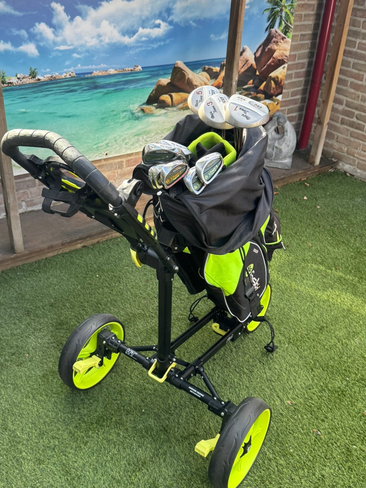Golfset dames Graphite + Trolley ophalen, Sport en Fitness, Ophalen, Zo goed als nieuw, Set