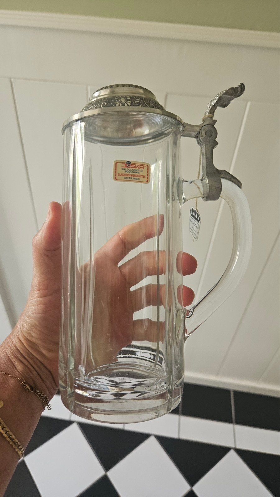 Vintage Joska Bierpul met Tinnen Deksel - Rein Zinn, Ophalen of Verzenden