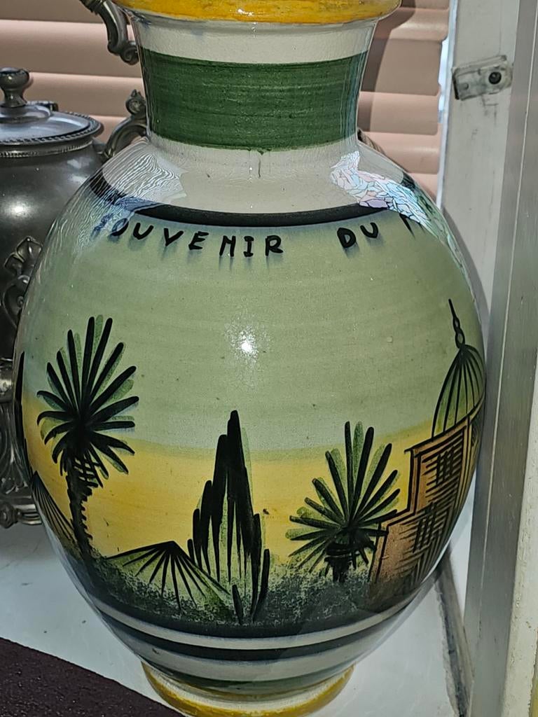 Vintage Marokkaanse Souvenir Vaas - Handgeschilderd, Ophalen of Verzenden