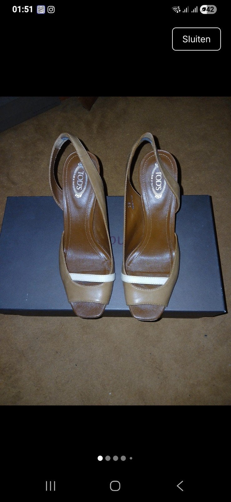 Tods peep-toe slingback schoentje - Maat 39, Ophalen of Verzenden, Zo goed als nieuw