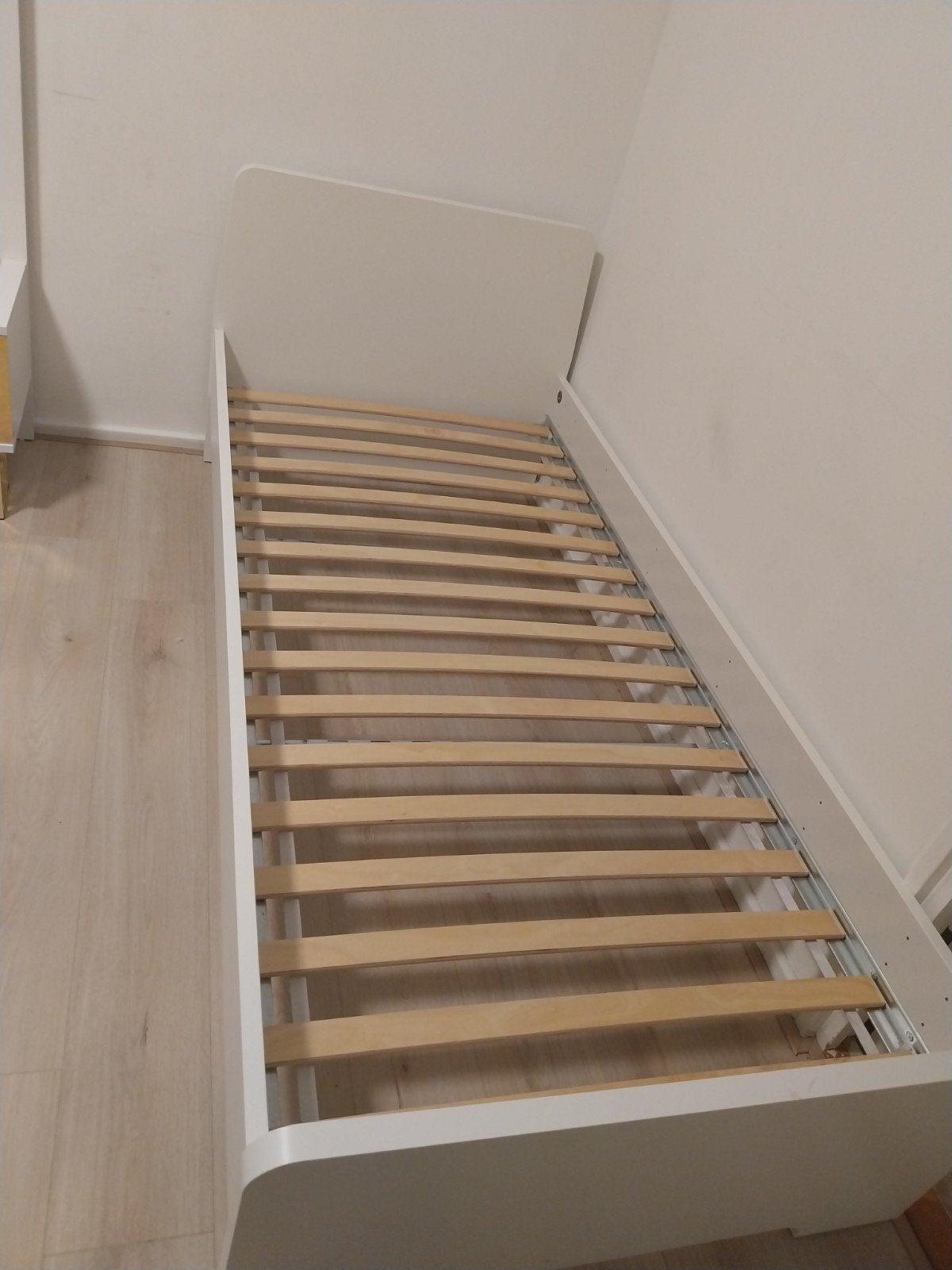 Eenpersoonsbed met lattenbodem IKEA - Wit, Gebruikt, 90 cm, Eenpersoons, Wit