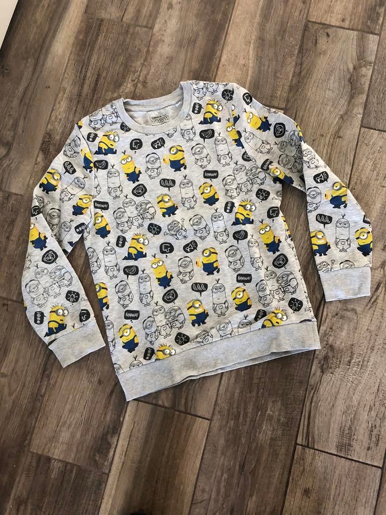 💙 NIEUW Mt 140 sweater trui grijs MINIONS jongen, Ophalen of Verzenden, Nieuw, Jongen, Trui of Vest