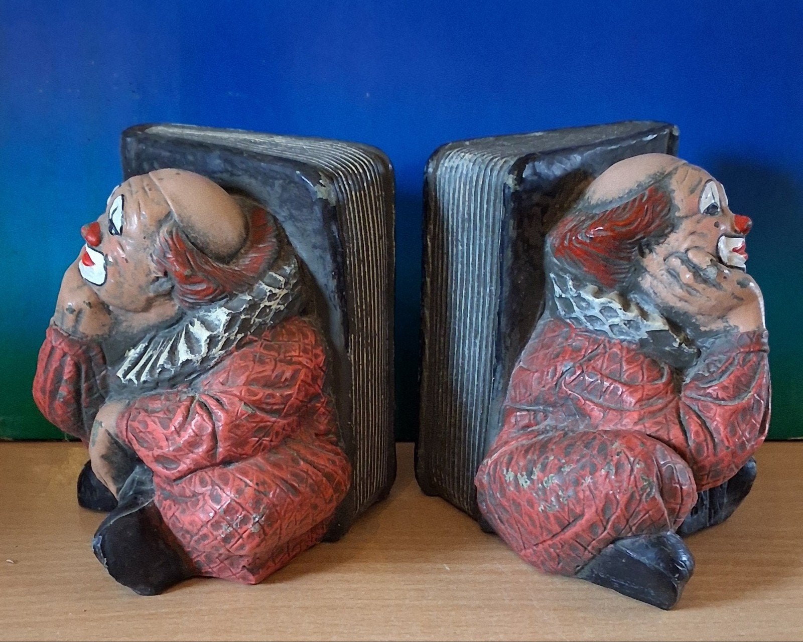 Boekensteun. CLIDE clown. Vintage. Massief. 12 cm., Ophalen, Zo goed als nieuw