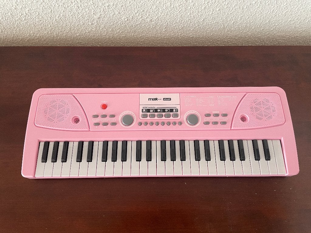 MAX music KD49P speelgoed piano roze - Bijna niet gebruikt, Zwart, Digitaal, Ophalen of Verzenden, Zo goed als nieuw