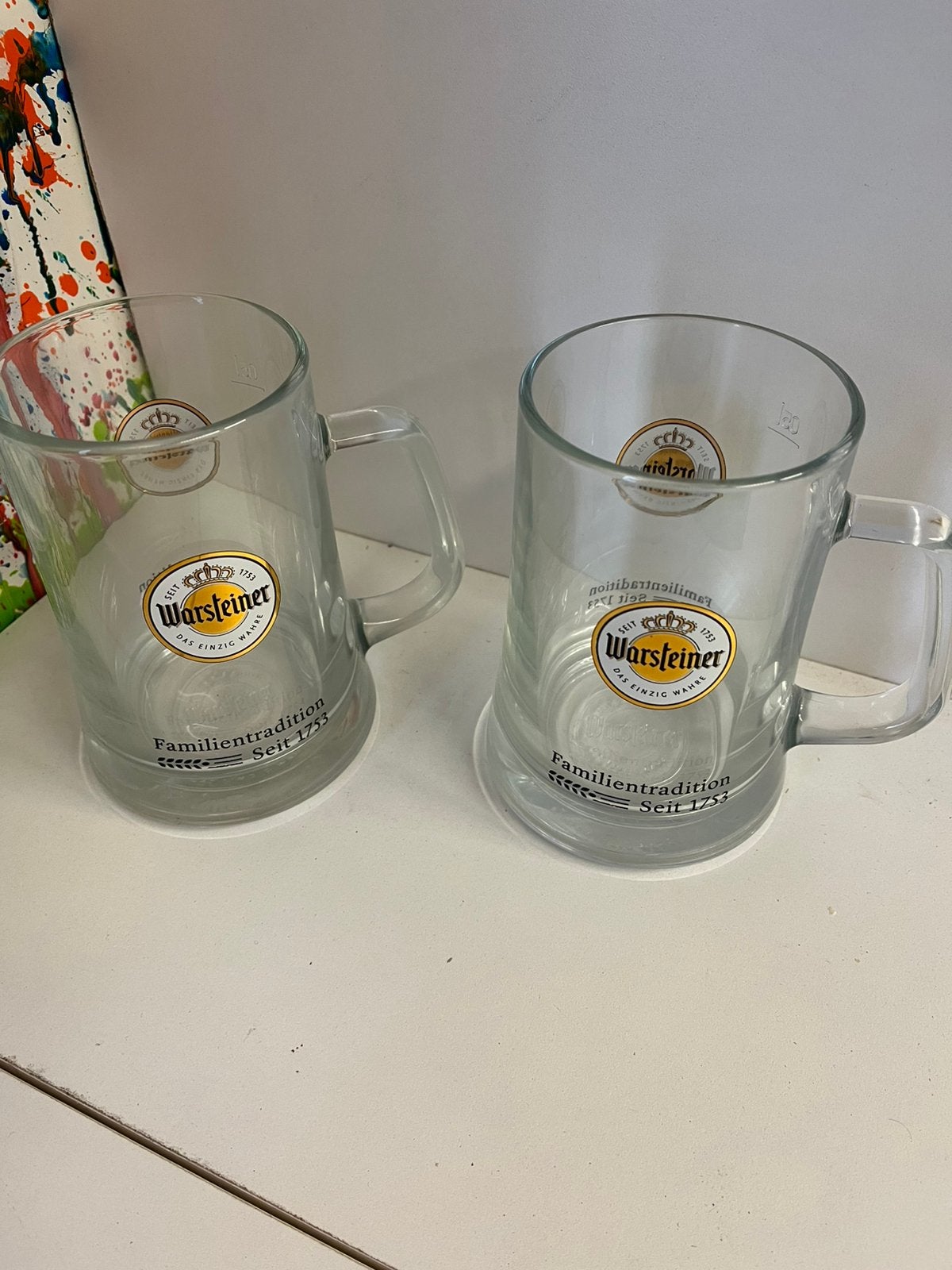 Warsteiner bierpullen set van 2 glazen, Verzamelen, Ophalen of Verzenden, Nieuw, Glas of Glazen, Overige merken
