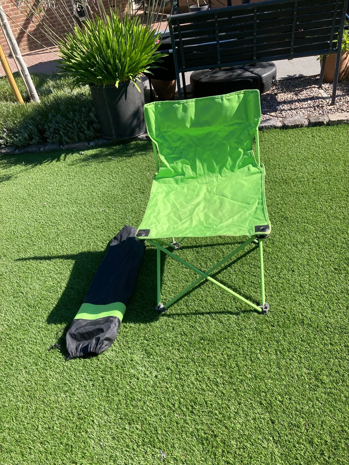 Groene opvouwbare campingstoel met draagtas, Ophalen, Gebruikt, Campingstoel