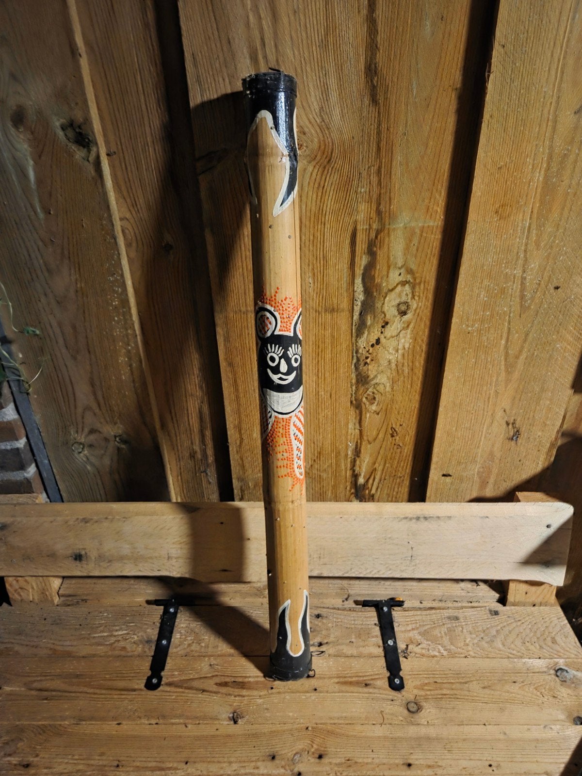 Didgeridoo met handgeschilderde decoratie, Ophalen of Verzenden, Gebruikt
