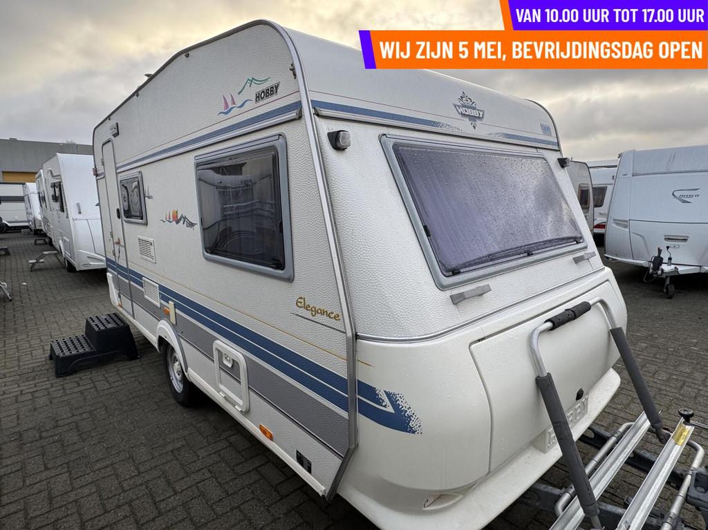 Hobby 430 ELEGANCE DWARSBED, VOORTENT, TOILET,FIETSENDRAGER, Caravans en Kamperen, Caravans, Hobby, Bedrijf, 6 tot 7 meter, Tot en met 3