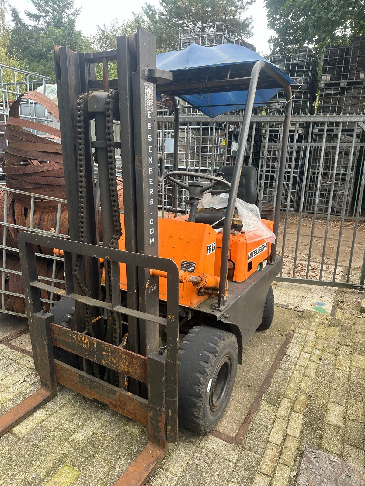 Mitsubishi FG15 Benzine Heftruck - 1500 kg hefvermogen, 1000 tot 2000 kg, Ophalen of Verzenden, Benzine, Heftruck