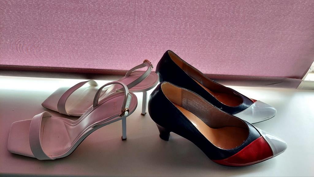 Elegante pumps en sandalen set - Maat 38, Ophalen, Pumps, Wit, Zo goed als nieuw