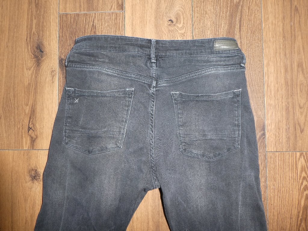 Zwarte Maison Scotch , Tapered Leg spijkerbroek maat 26-32, Zwart, Scotch & Soda, Ophalen of Verzenden, Zo goed als nieuw