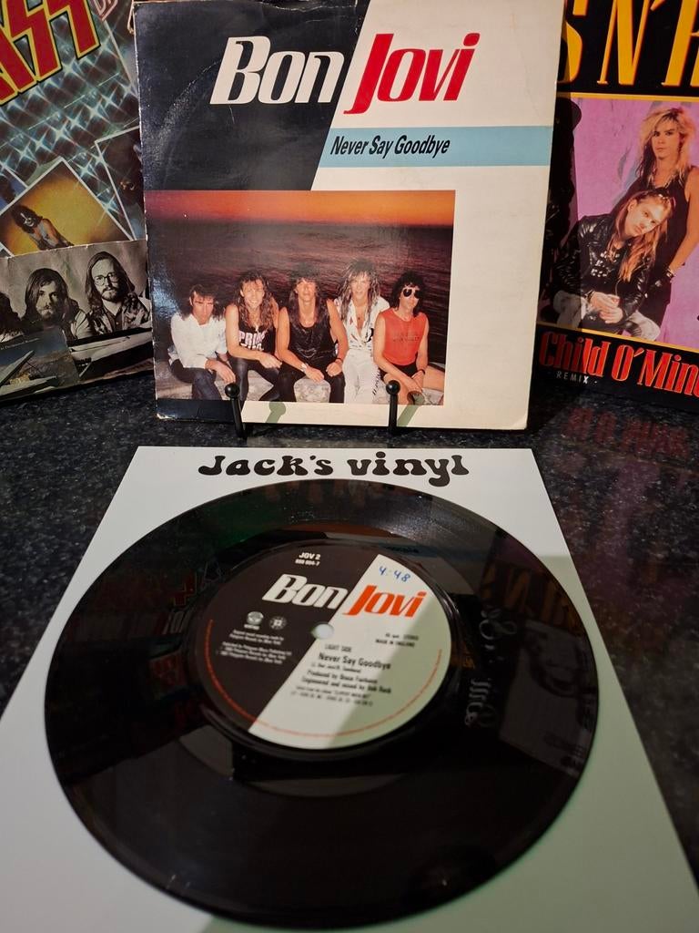 Bon Jovi - Never Say Goodbye Vinyl Single 1987, Cd's en Dvd's, Vinyl | Rock, Ophalen of Verzenden, Zo goed als nieuw, Overige formaten