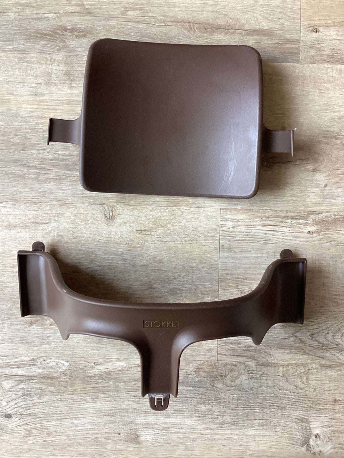 Stokke babyset bruin, Ophalen of Verzenden, Gebruikt, Meegroeistoel, Stoelverkleiner