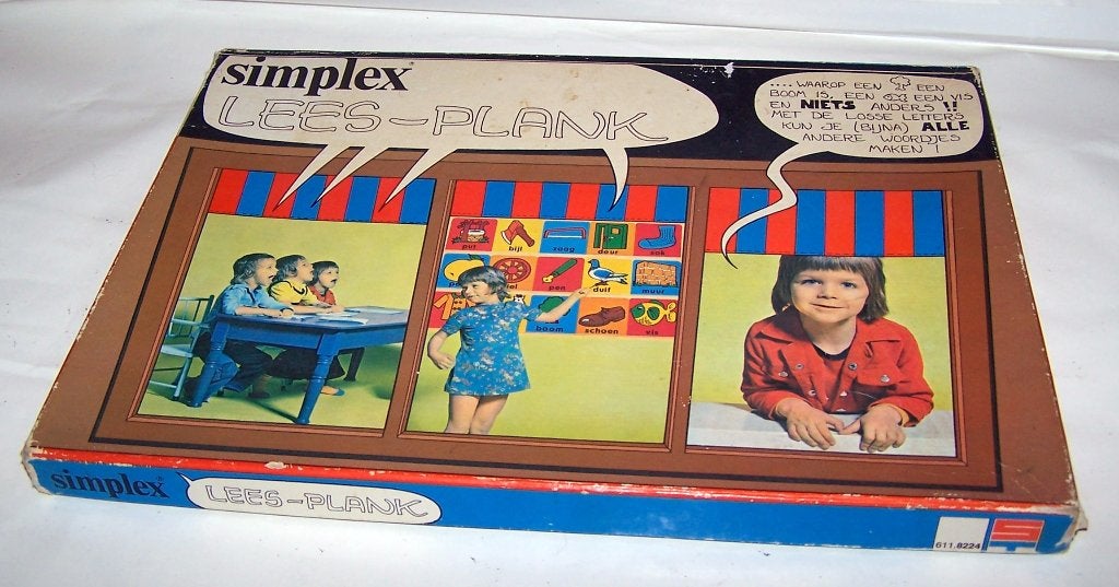 Vintage Simplex leesplankje in originele doos. Compleet/izgs, Ophalen of Verzenden