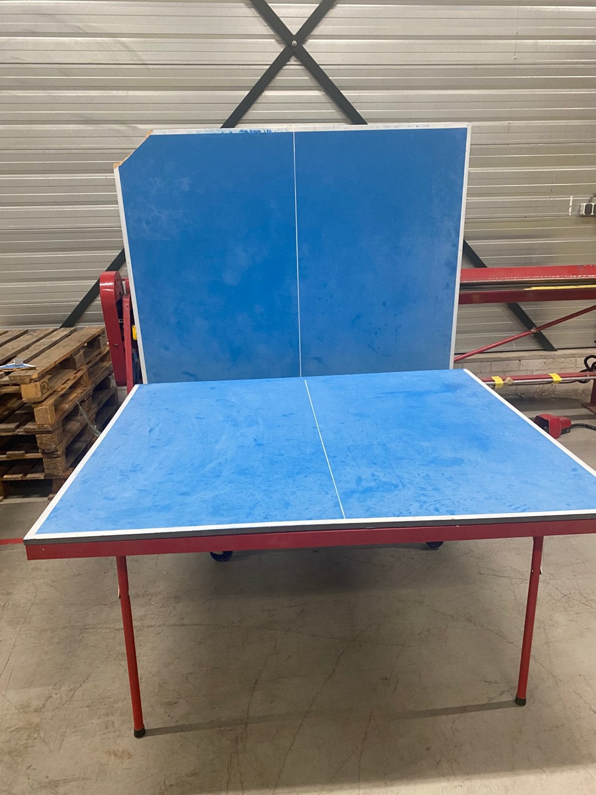 Tafeltennistafel voor de handige Harry, Ophalen, Gebruikt, Tafel Outdoor, Verrijdbaar