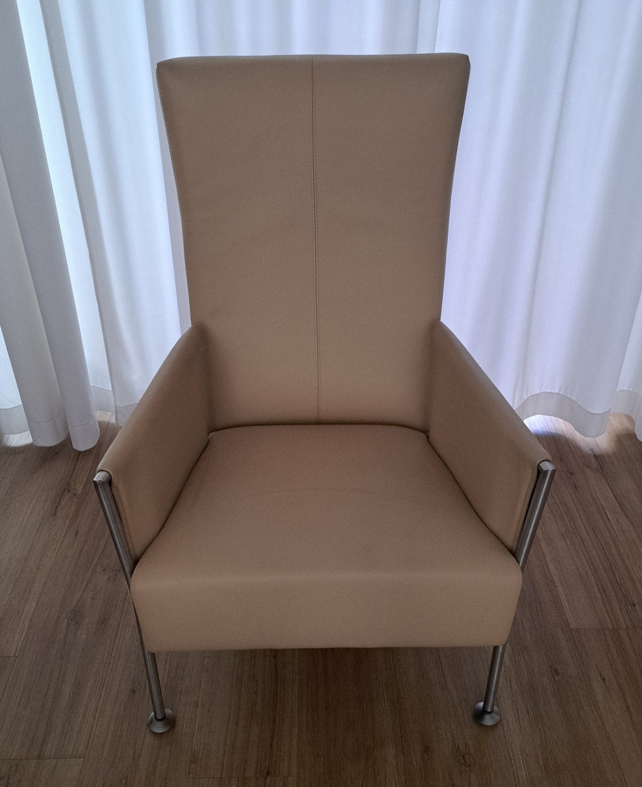 Fauteuil Jan, leer Bizon, creme/beige, Ophalen, Gebruikt, Minder dan 75 cm, Leer