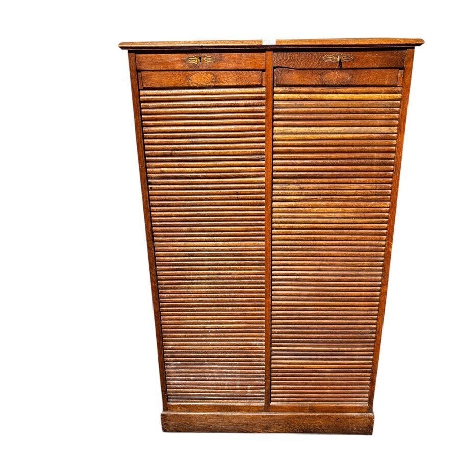 Eikenhouten rolluikkastje, ca. 1900, Huis en Inrichting, Gebruikt, 150 tot 200 cm, 25 tot 50 cm, 50 tot 100 cm