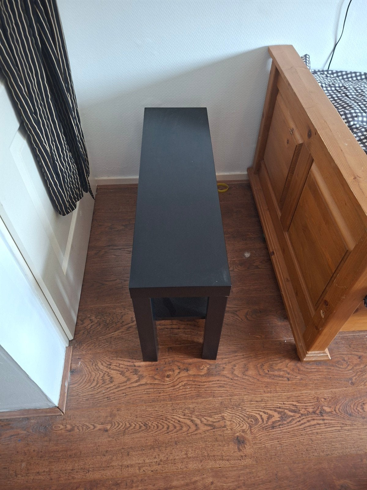 Zwart smal tafeltje / bankje - multifunctioneel, Ophalen, Minder dan 45 cm, Gebruikt, 75 cm of meer
