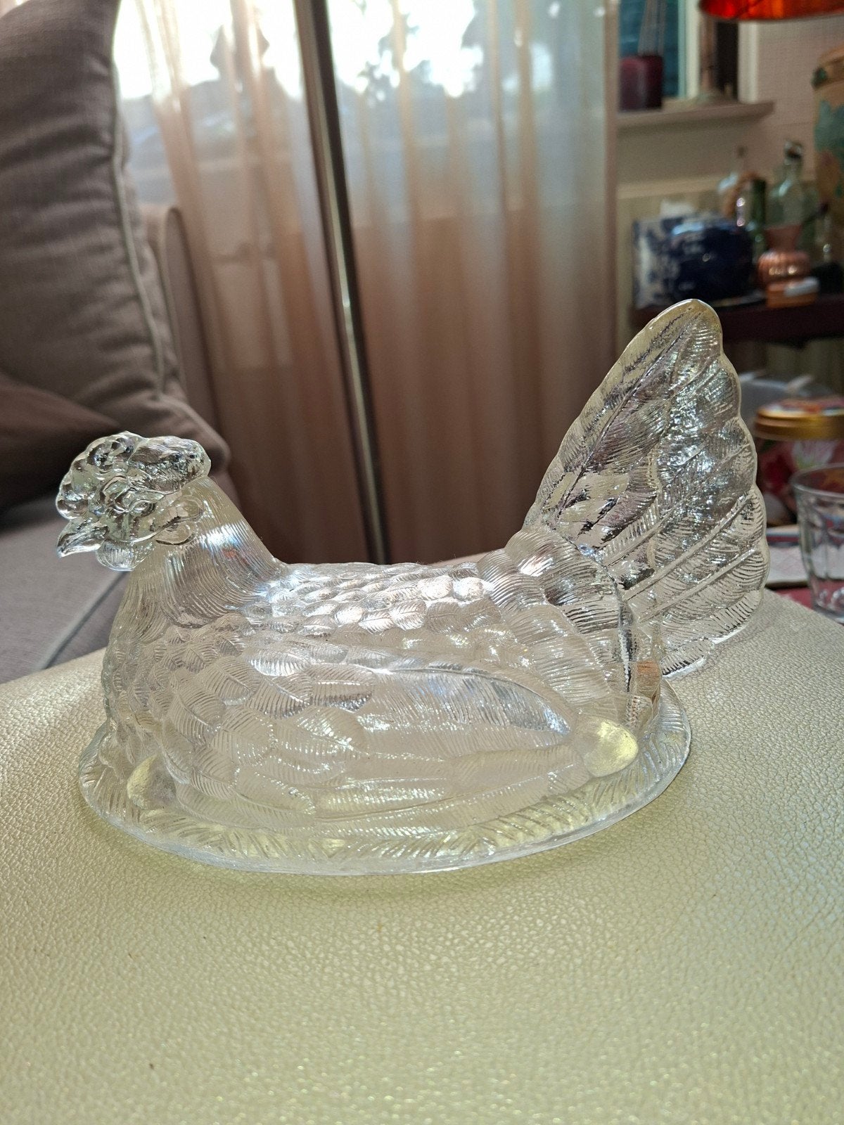Glazen Kip - Decoratieve Kip van Glas, Ophalen of Verzenden