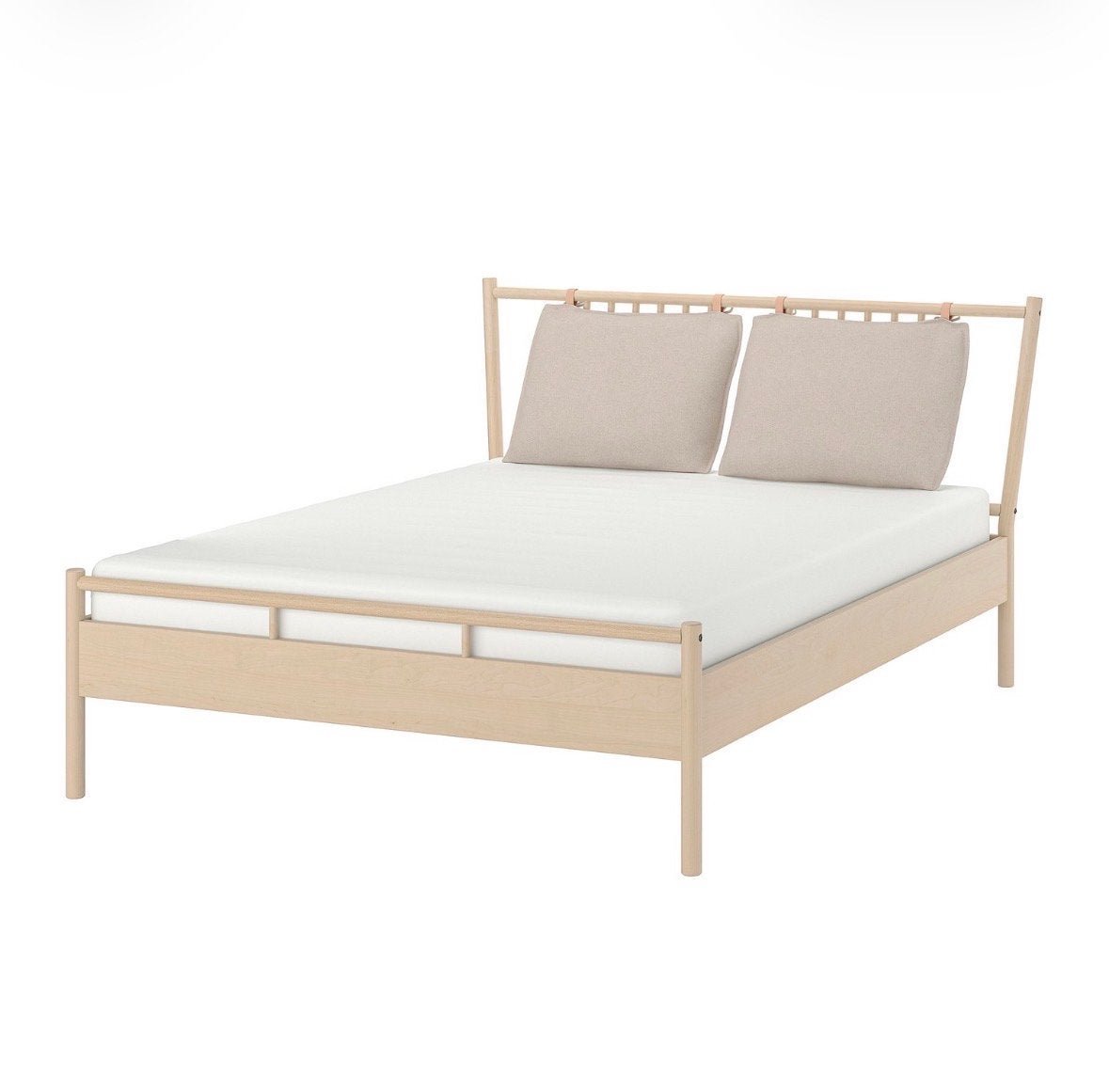 IKEA BJÖRKSNÄS Bed 160x200, Ophalen, Gebruikt, Beige, Tweepersoons