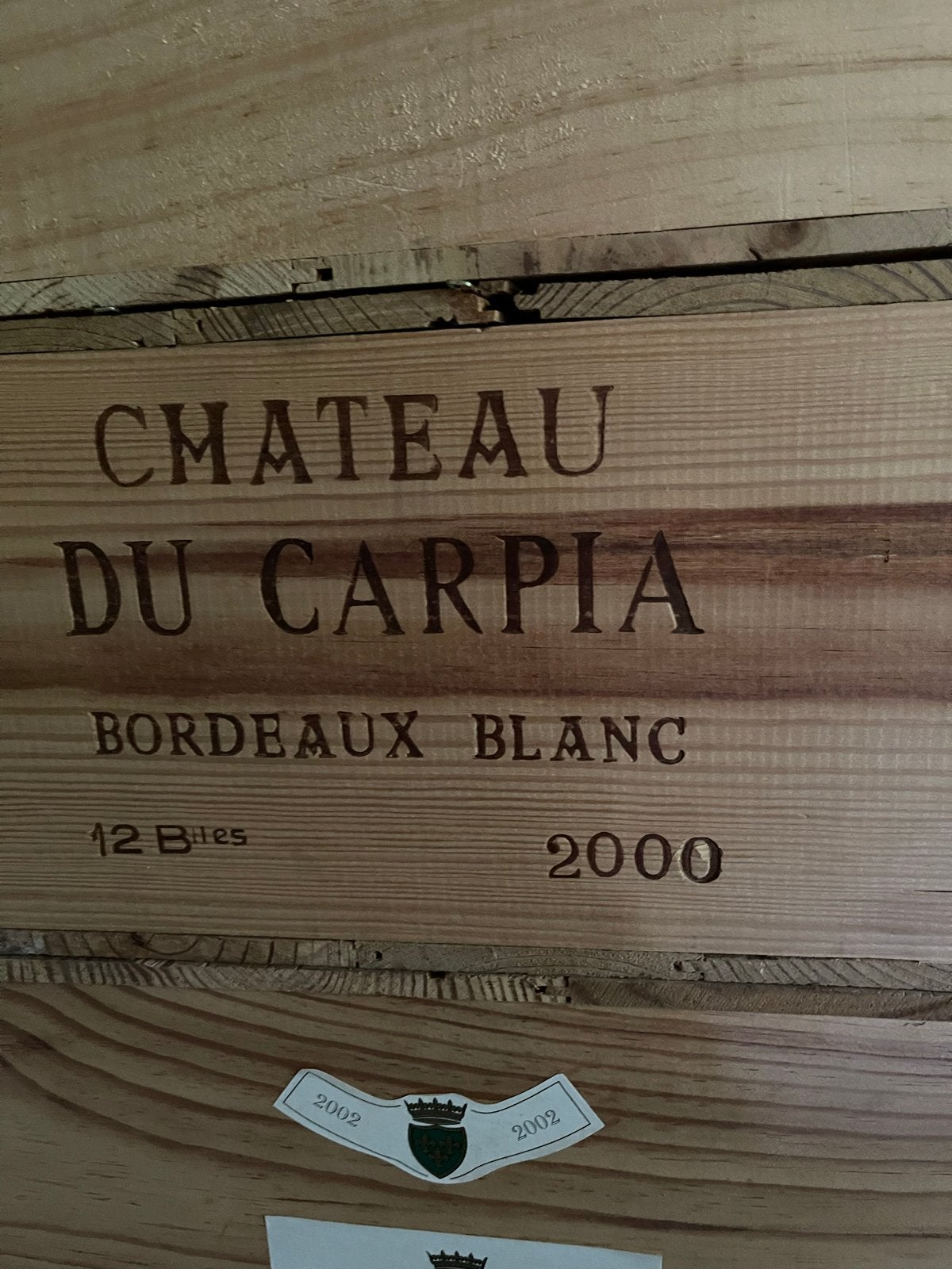 Chateau du Carpia Bordeaux Blanc 2000, Ophalen, Gebruikt, Frankrijk, Witte wijn