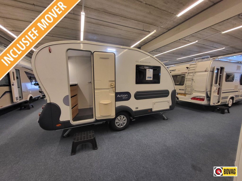 Adria Action 391 LH; mover, Unico Verona, fietsenrek, etc., Kachel, Tot en met 2, Bedrijf, 750 - 1000 kg