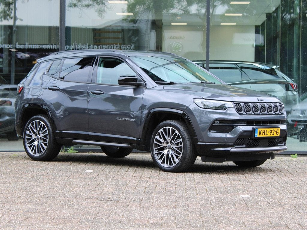 Jeep Compass 1.5T e-Hybrid S Automaat | Navi / Leder / Camer, Auto's, Jeep, Automaat, Gebruikt, 4 cilinders, Compass