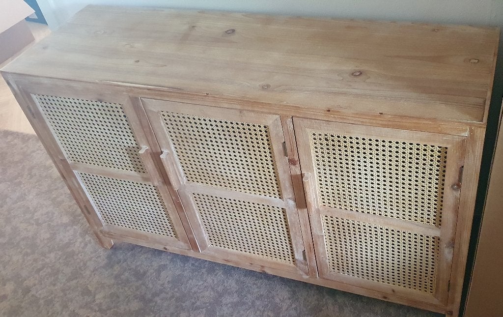 Dressoir en sidetable webbing/rotan samen  in 1 koop, Ophalen, Met deur(en), 50 tot 100 cm, Zo goed als nieuw