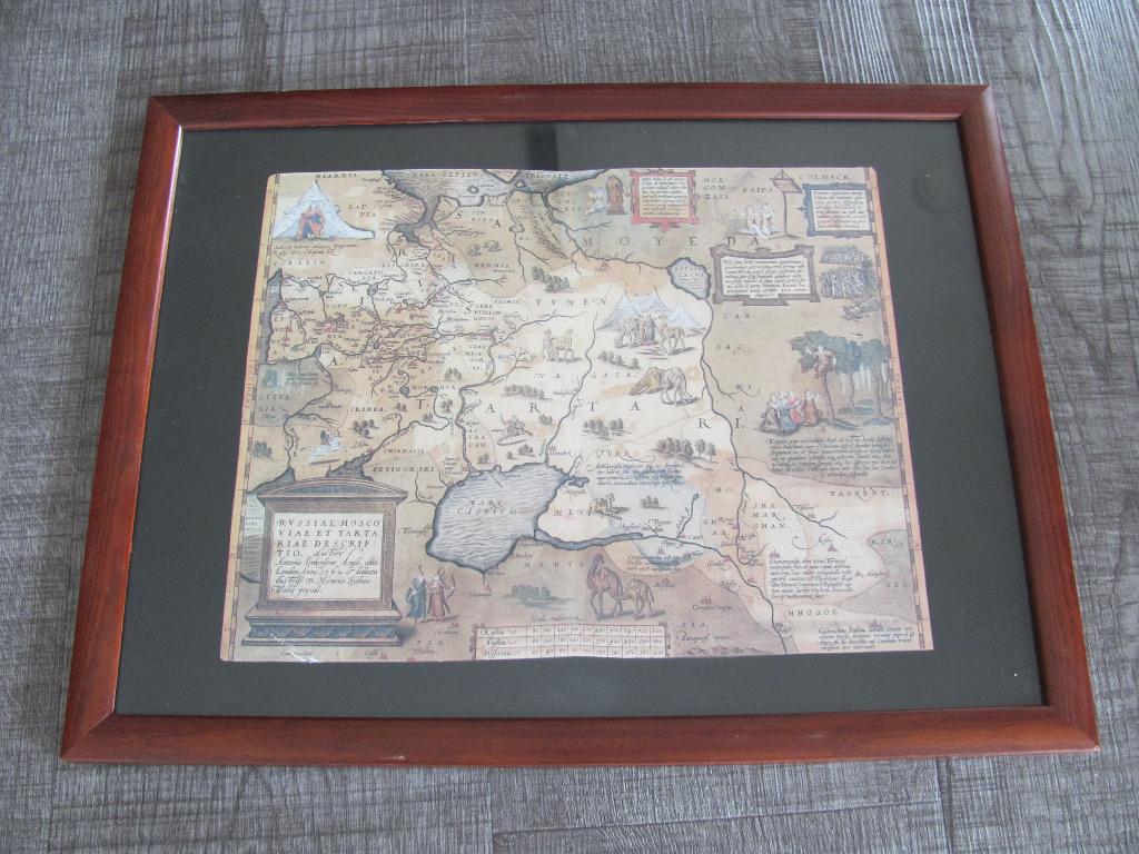 Oude landkaart (reproductie) Rusland, Ophalen of Verzenden, Zo goed als nieuw, Minder dan 50 cm, Print