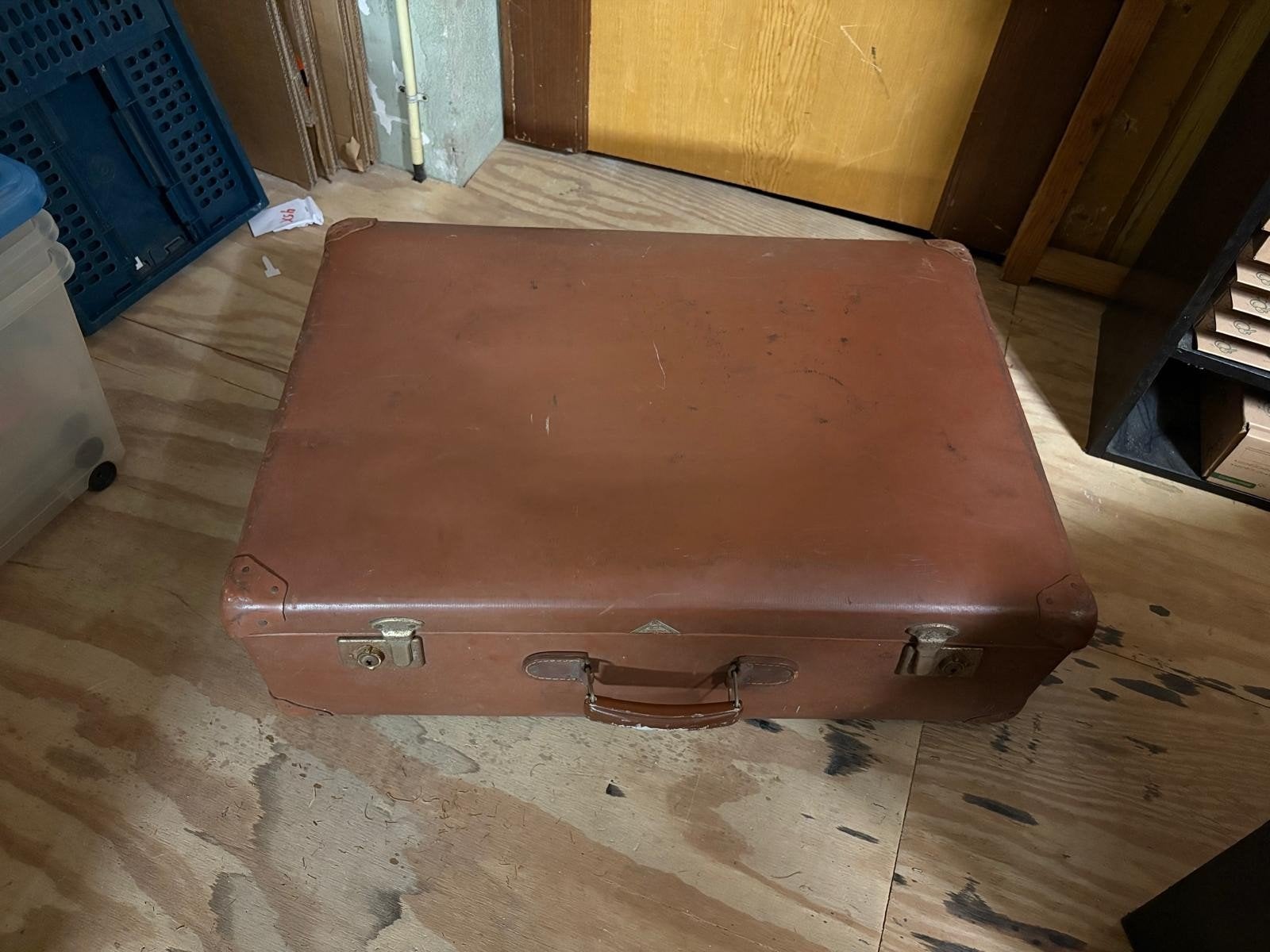 Vintage Koffer H. Wielinga Sneek - Vulcanfiber, Sieraden, Tassen en Uiterlijk, Koffers, Ophalen, Overige materialen, Gebruikt