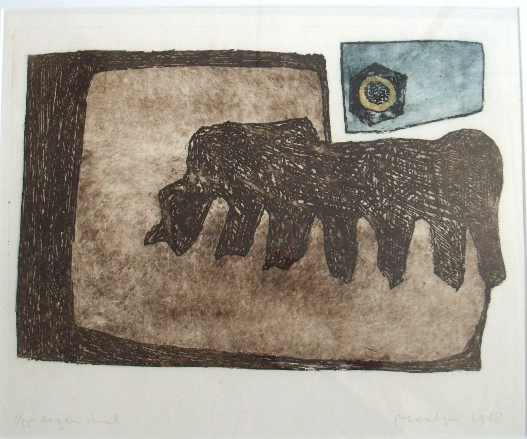 Jan Montyn - (1924-2015) - Zonder titel - ets 1/25  - 1968, Antiek en Kunst, Ophalen