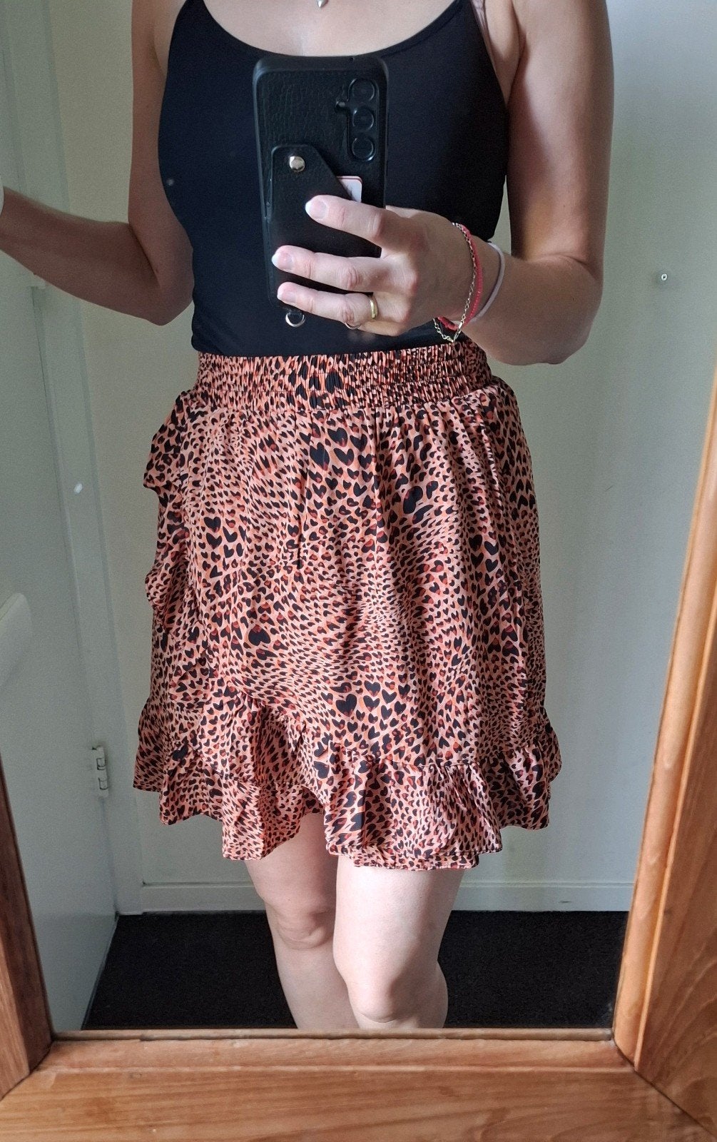 Leopard print rokje By Clara Paris maat S/M, Oranje, Ophalen of Verzenden, Zo goed als nieuw, Maat 36 (S)
