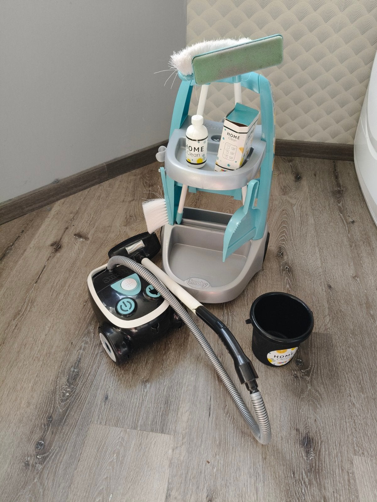 Smoby Home Clean Speelgoed Schoonmaakset met Stofzuiger, Ophalen, Gebruikt, Jongen of Meisje