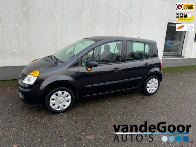 Renault Modus 1.6-16V Authentique, '05, 144000 km, airco en, Auto's, Renault, Voorwielaandrijving, Zwart, 4 cilinders, Bedrijf