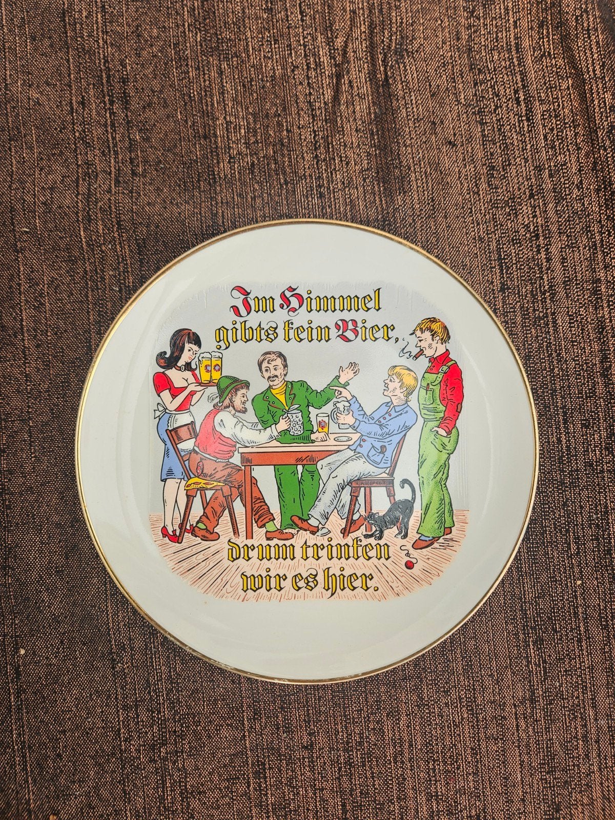 Decoratief bordje 'Im Himmel gibts kein Bier', Antiek en Kunst, Ophalen of Verzenden