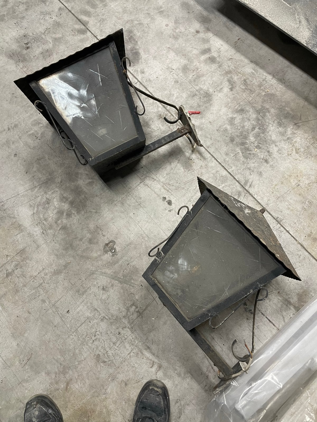 Set van 2 Vintage Buitenlampen - Zwart Metaal, Ophalen