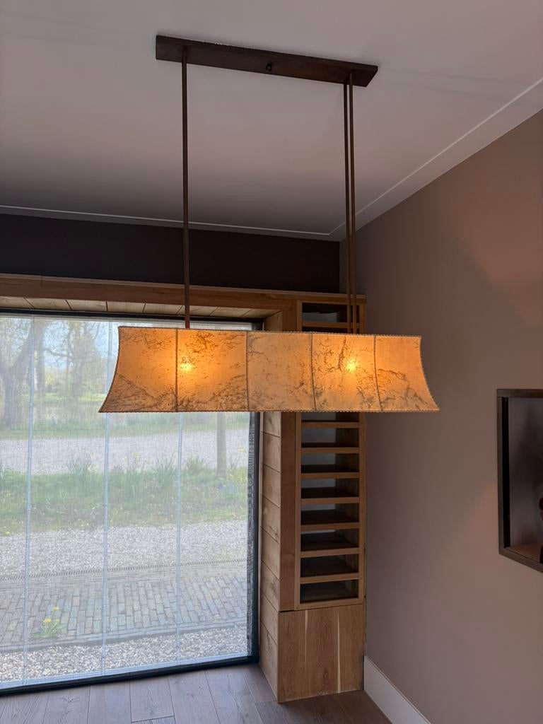 Strakke met de hand gemaakte smeetijzeren lamp, Ophalen, Zo goed als nieuw, Metaal, Karaktervol klassiek