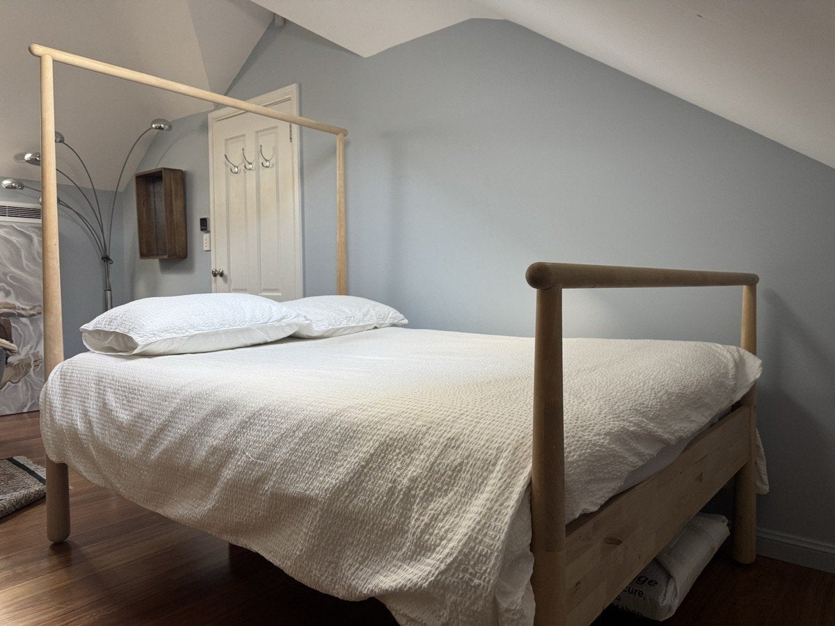 IKEA Gjöra bed 140x200 berkenhout (twijfelaar), Huis en Inrichting, Gebruikt, Beige, Tweepersoons, 200 cm