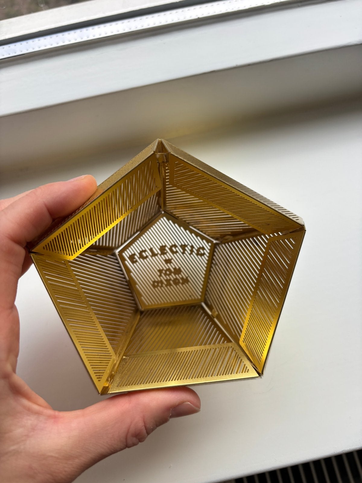 Tom Dixon Eclectic kaarslichthouder goudkleurig, Gebruikt, Overige merken, Waxinelichthouder, Ophalen of Verzenden