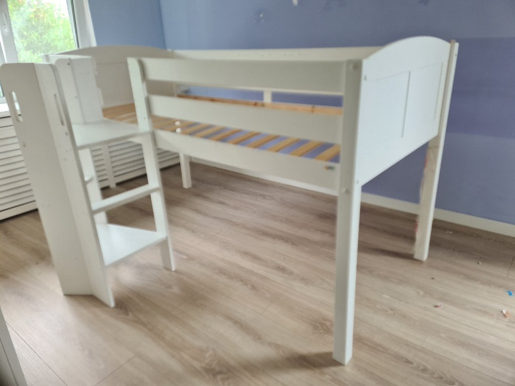 Kinderbed halfhoogslaper wit, Kinderen en Baby's, Ophalen, Gebruikt, Halfhoogslaper