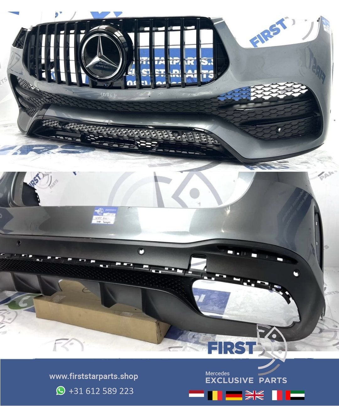 W167 AMG PAKKET BUMPER SET V167 C167 GLE 53 AMG VOORBUMPER +, Gebruikt, -, Ophalen of Verzenden, Bumper