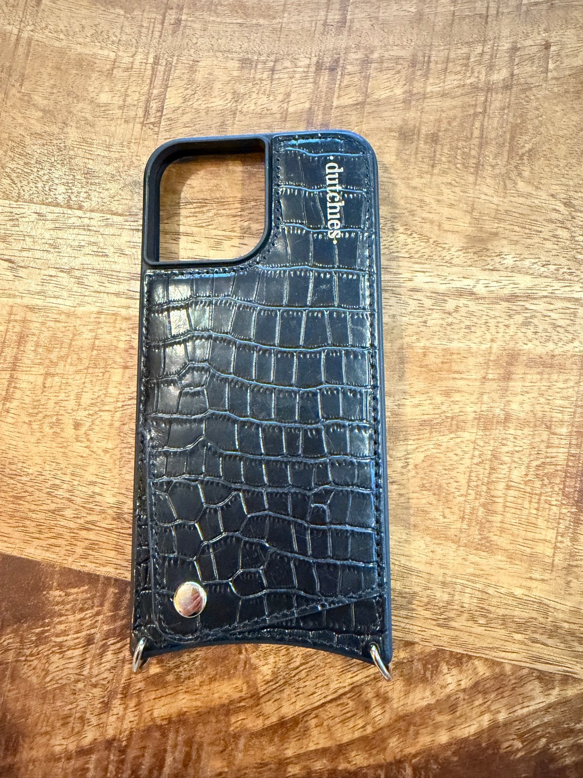 Dutchies iPhone 13 Pro Max hoesje met mini parfum flesje, Zwart, Dutchies, Ophalen of Verzenden, Leer