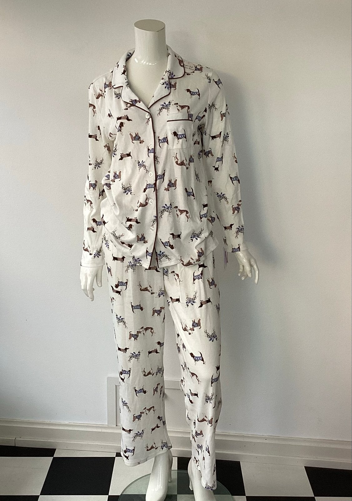 Laura Ashley Pyjama Set met Hondenprint ,mt M, Kleding | Dames, Verzenden, Nieuw, Maat 38/40 (M)