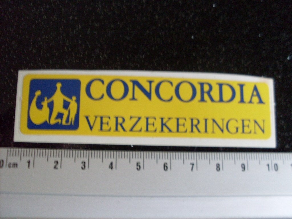 sticker concordia verzekeringen logo, Verzenden, Zo goed als nieuw, Bedrijf of Vereniging