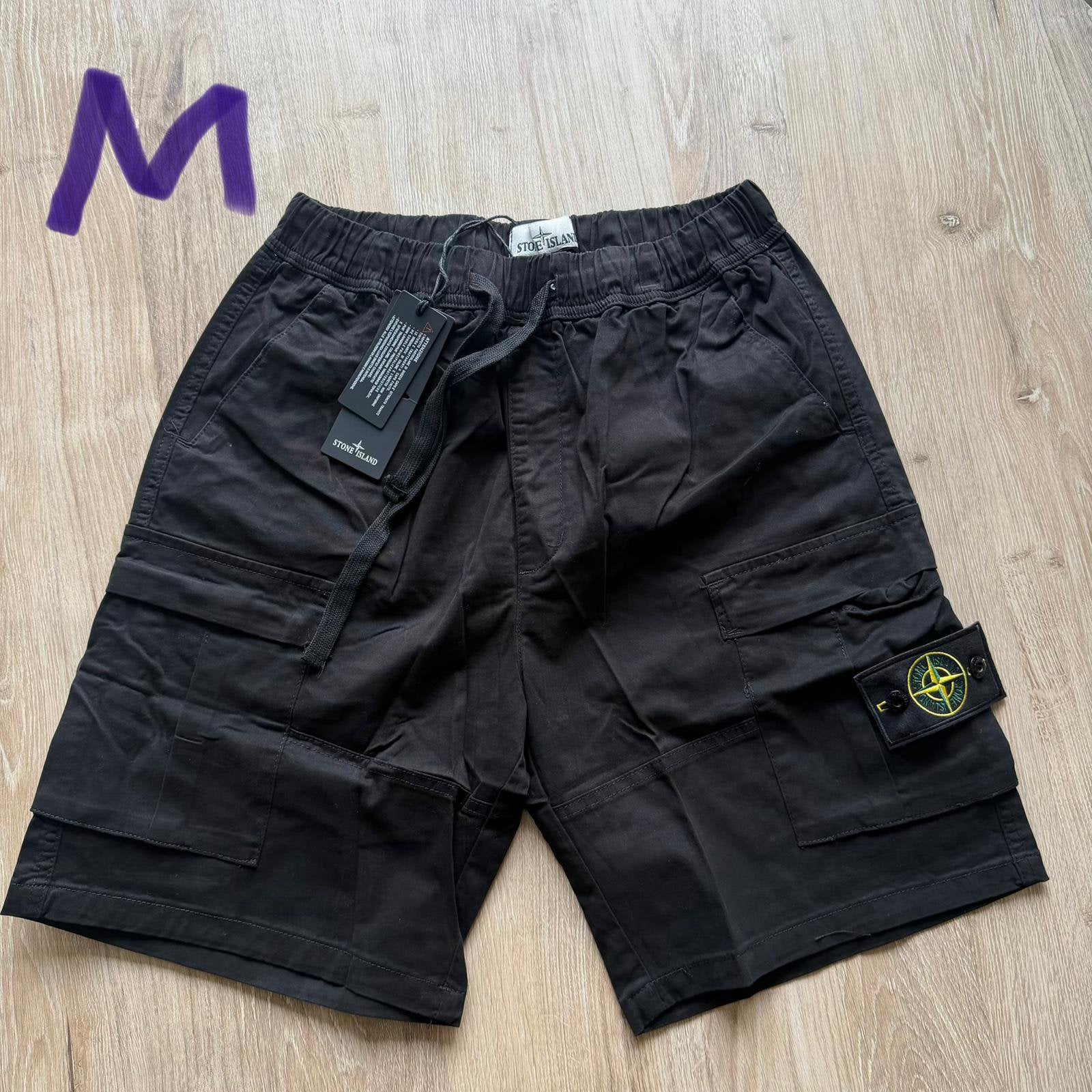 Stone Island - Korte Broek - Zwart - M, Ophalen of Verzenden, Nieuw, Maat 48/50 (M), Zwart