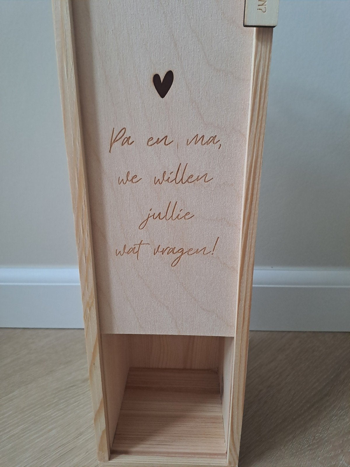 Gave wijnkist / wijnbox getuigen bruiloft, Ophalen of Verzenden